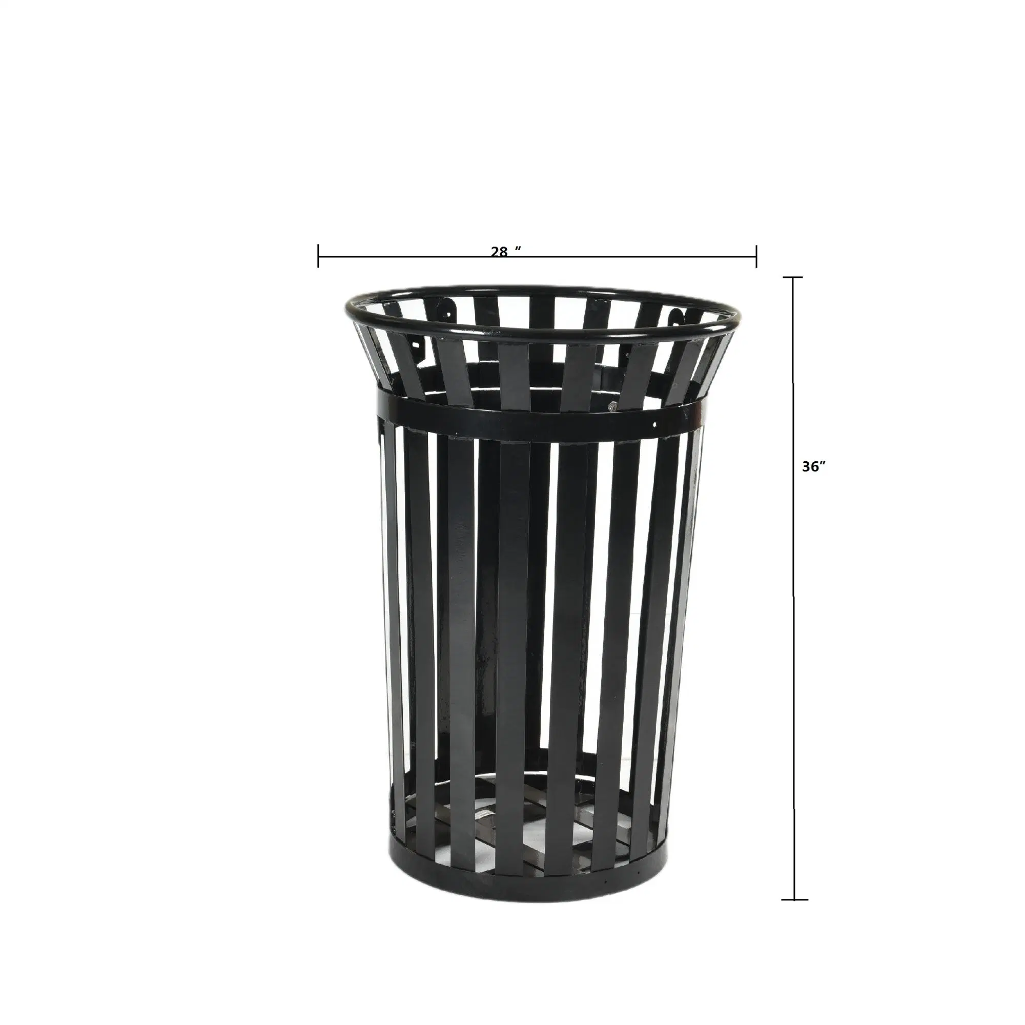 OEM Cheap Round Steel Big Trash Can for Outdoor Garden Eco-Friendly Metal Commercial Park