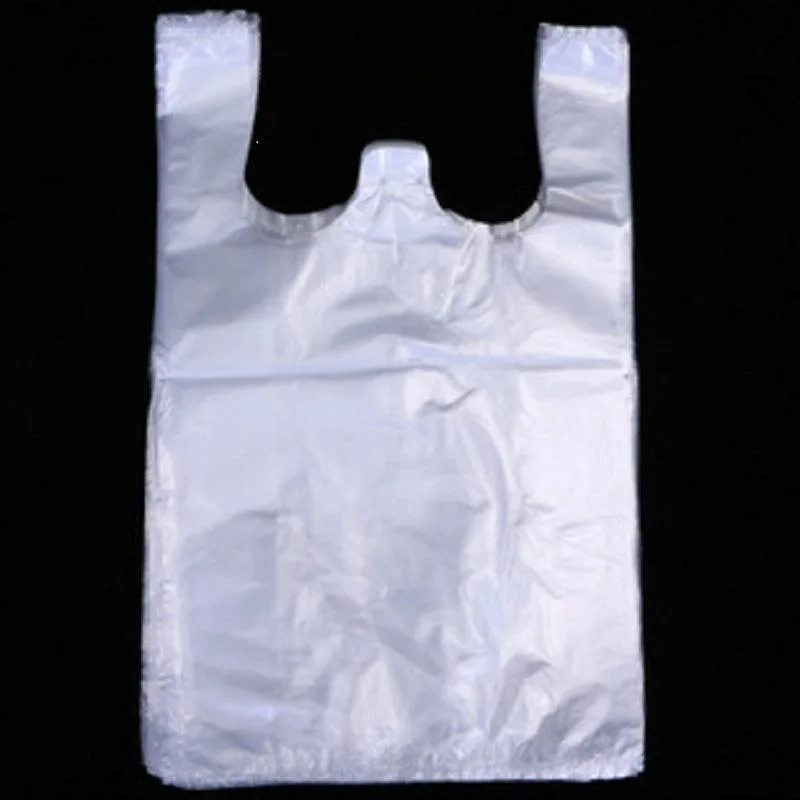 Eco-Friendly Transparent Supermarket Carryout Shopping T-Shirt Plastic Bags Roll