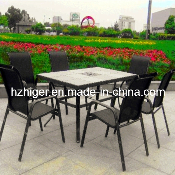 White Compact Rattan Outdoor Garden Furniture Dining Set (HG803)