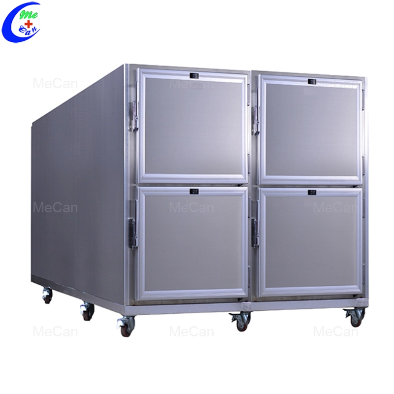 Equipamiento mortuorio cuerpo nevera congelador 6 cuerpos Refrigeradores de acero inoxidable