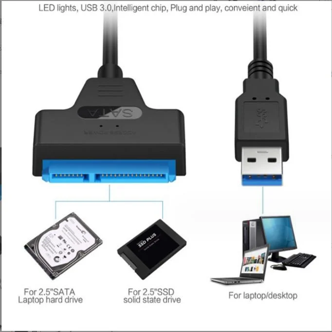 USB 3,0 auf SATA Kabeladapter unterstützt 2,5 SSD Hddhard Laufwerk