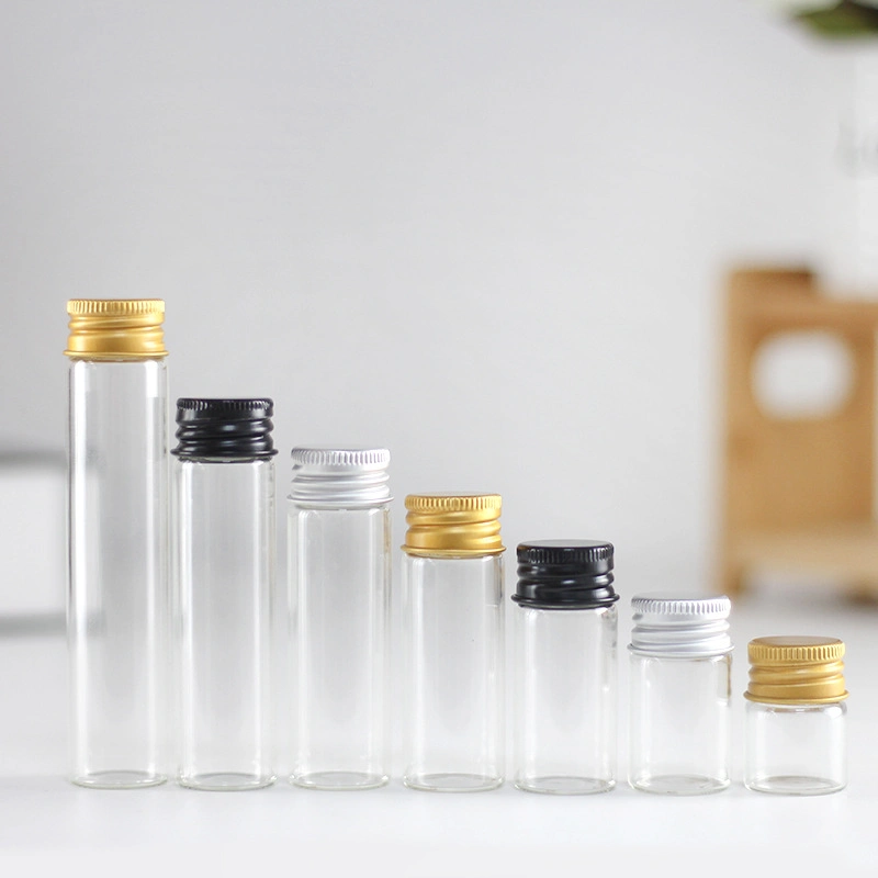 5ml 6ml 8ml 10ml Empty Glass Test Bottle Vials Borosilicate Glass with Aluminum Lid