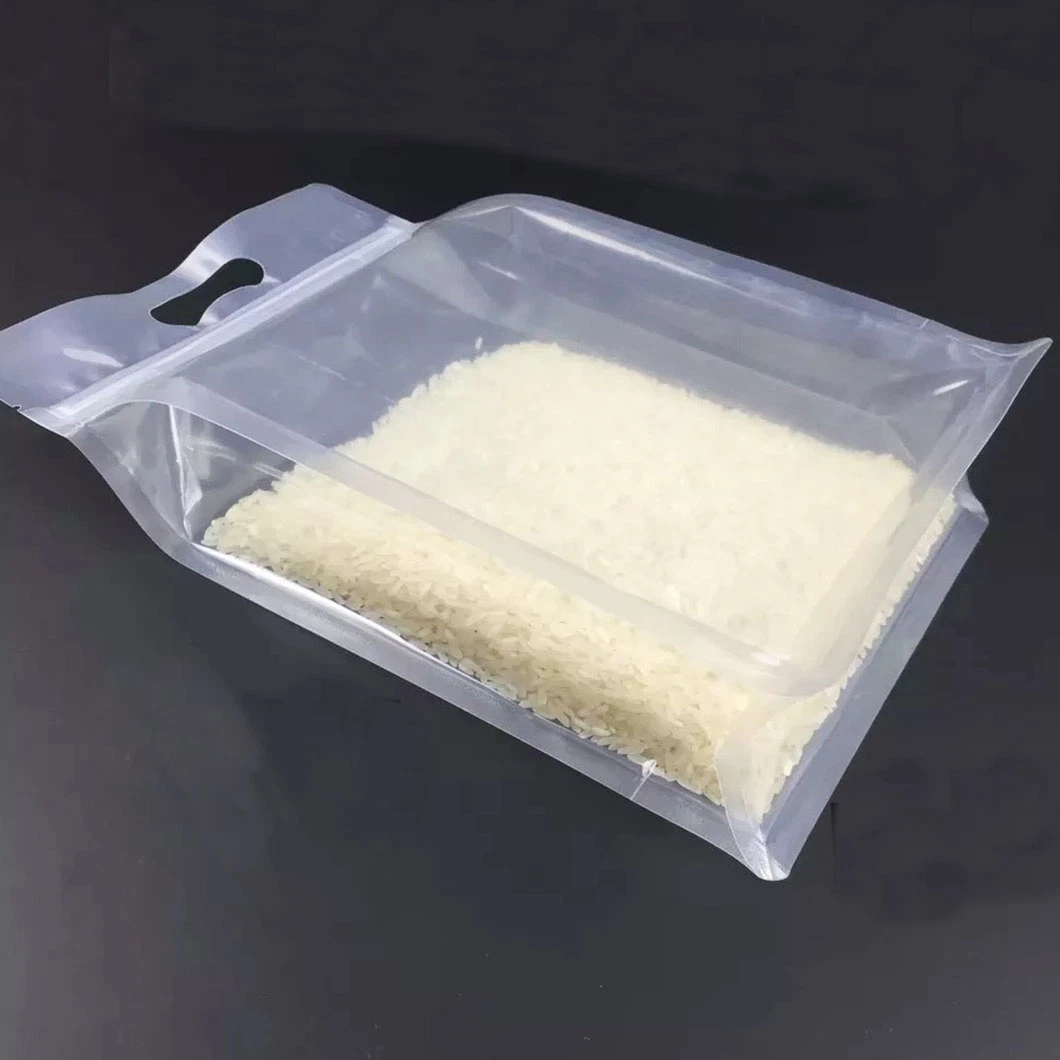 Wholesale/Supplier Custom PE/PE Clear Recyclable Resealable Zipper Rice Food Flat Bottom Packaging Bag