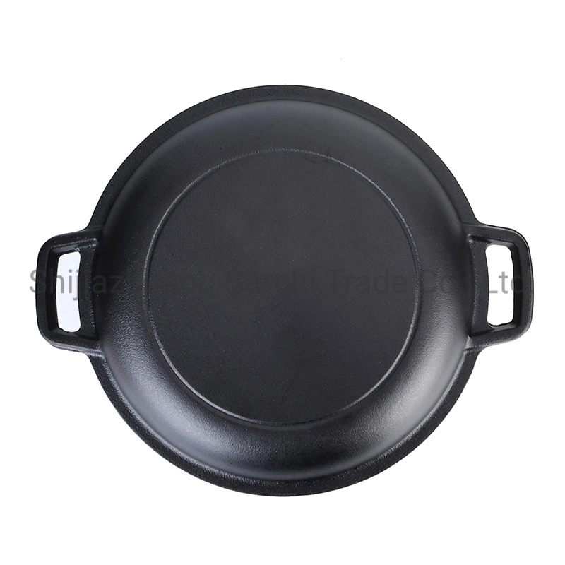 Pre-Seasoned Combo Cooker 2 in 1 Cast Iron Pre-Seasoned Double Dutch Oven