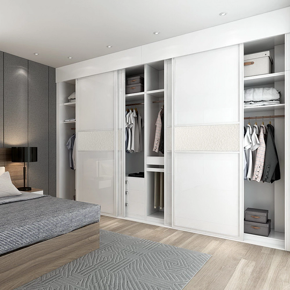 PVC-Tür Holz modern White Kleiderschrank Einfache Garderobe Schlafzimmer Möbel Zu Hause