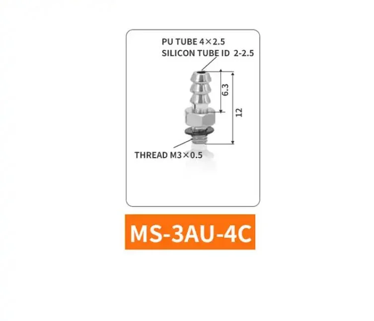 SMC Mini Hose Barbs Elbow Straight Ss Metal Universal Thread Quick Connect Pneumatic Rapid Joints