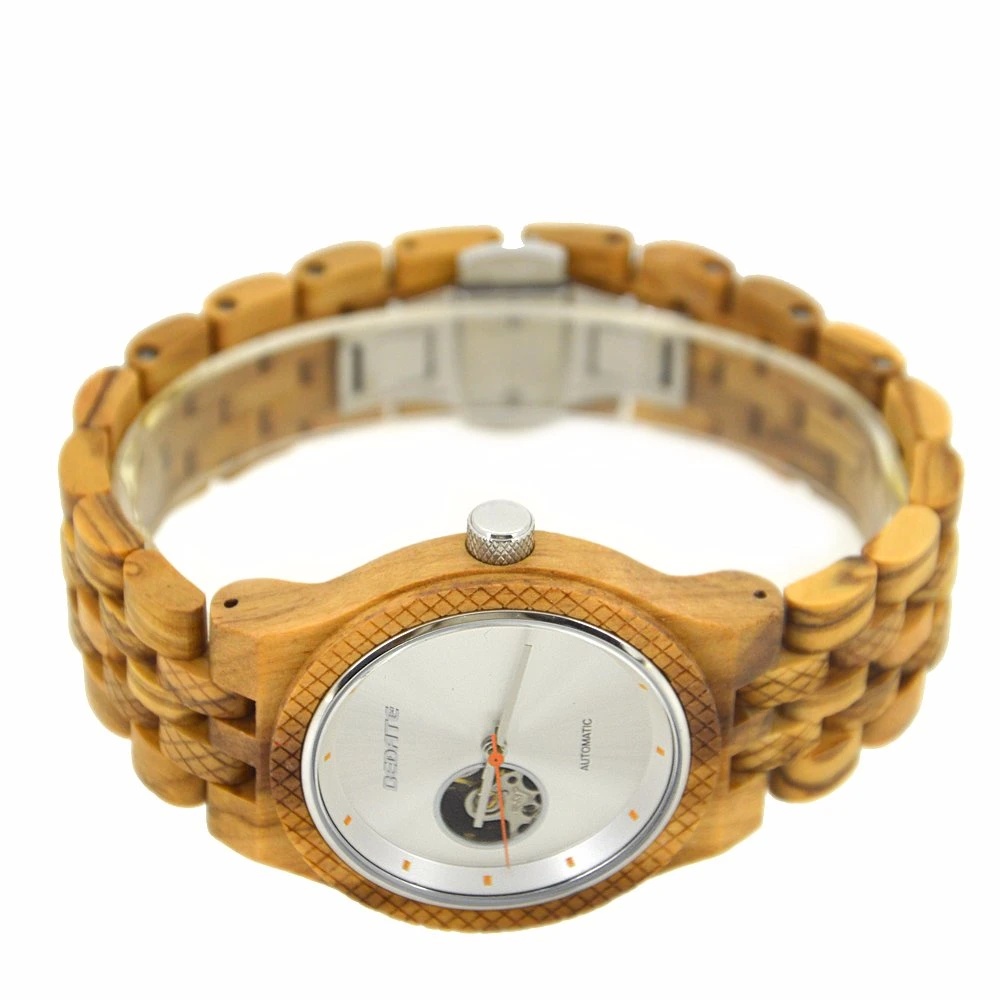 Trade Assurance OEM Men Watch Hot Popular Mechanical Wood Watch