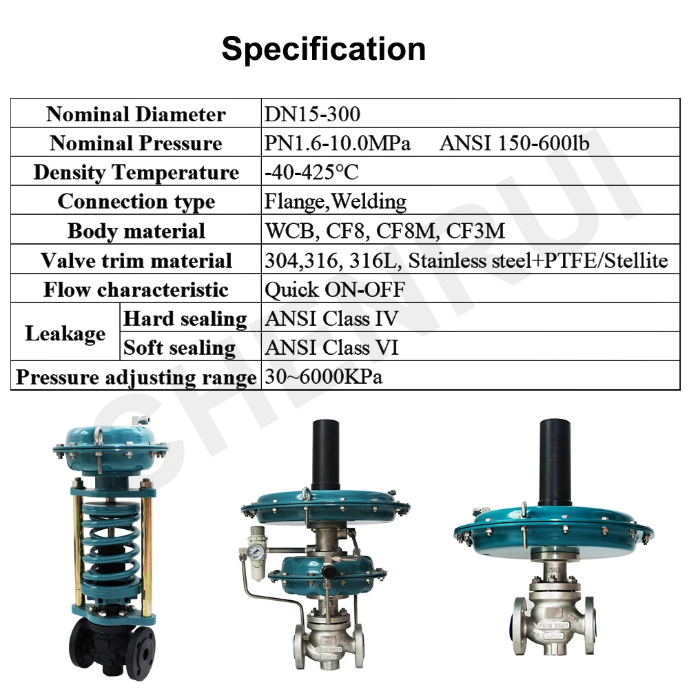 Zzy Nitrogen Regulating Valve Long Life Time Good Seal DN25 DN100 Anti-Corrosion Pn1.6 Pressure Regulator