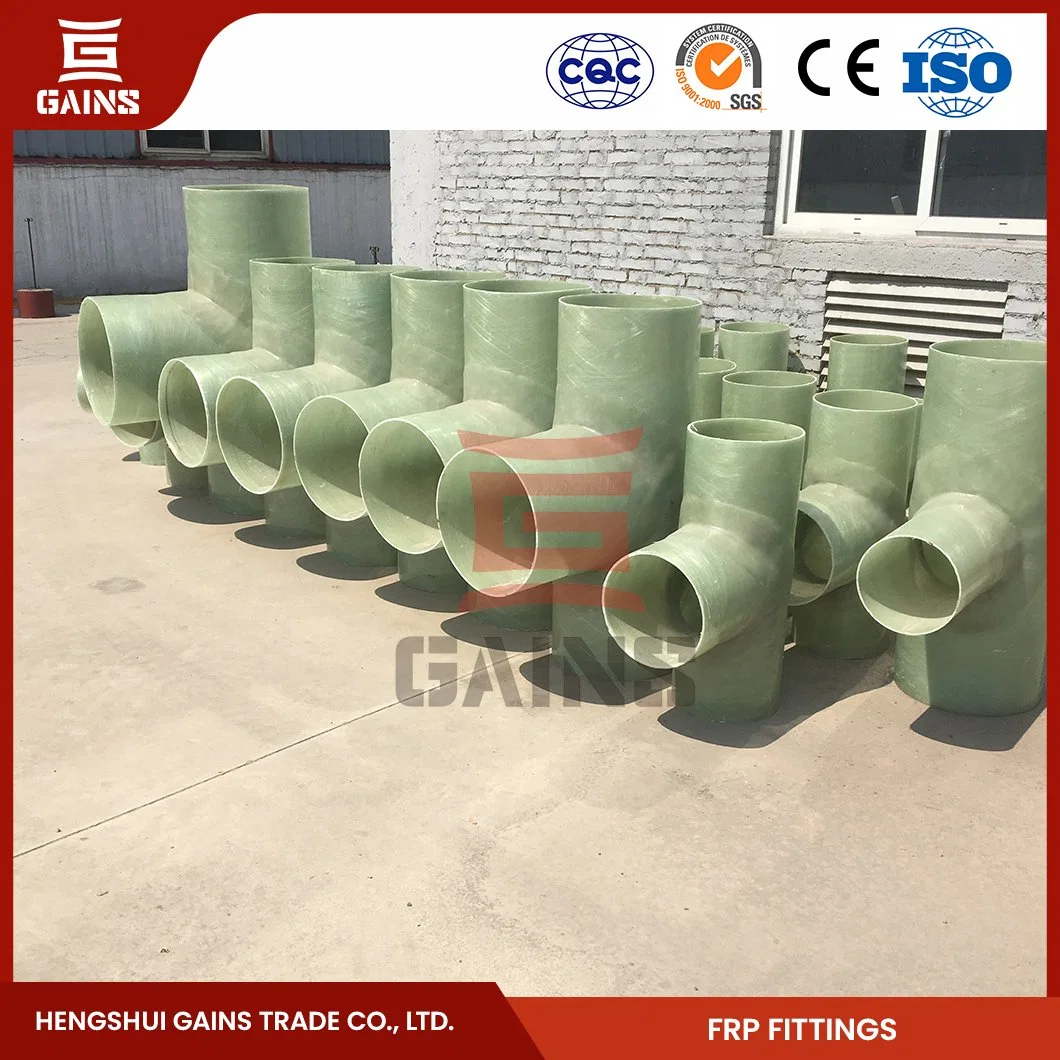 Gains FRP Welding Reducing Tee Suppliers FRP Fittings China FRP Equal Tee