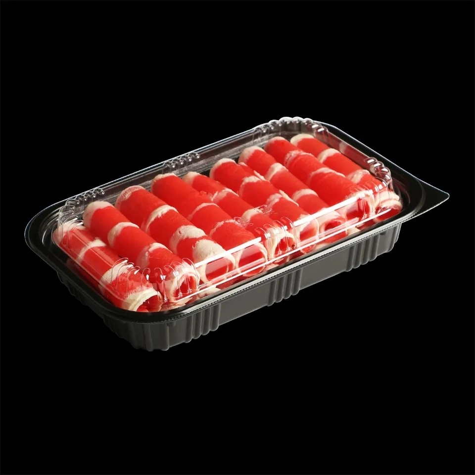 Custom Disposable Plastic Container Seafood Meat Packaging Empty Box