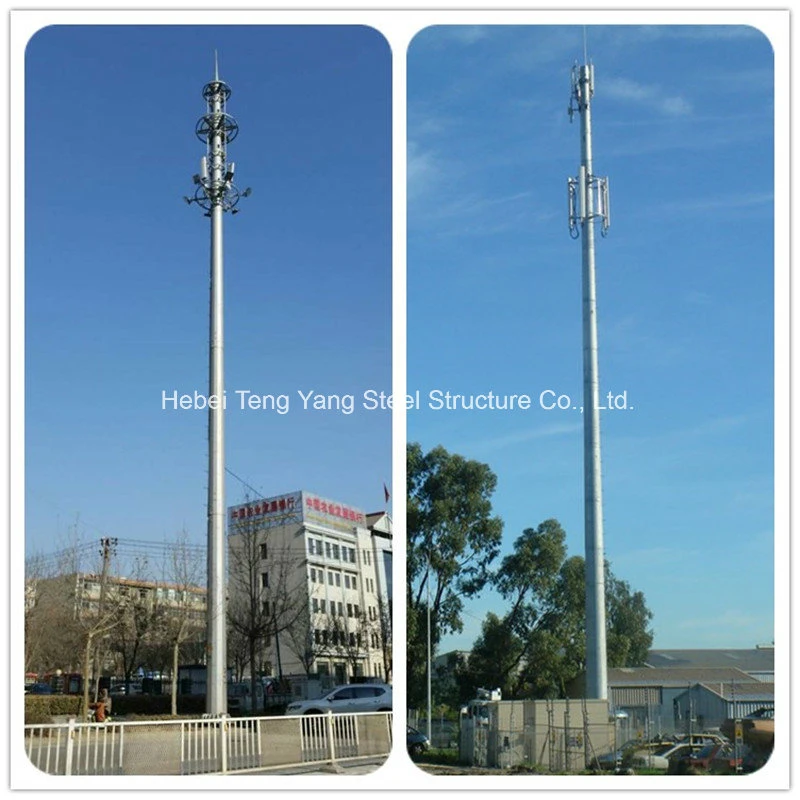 30 Meter Monopole Hot DIP Galvanized Telecom Mast Tower