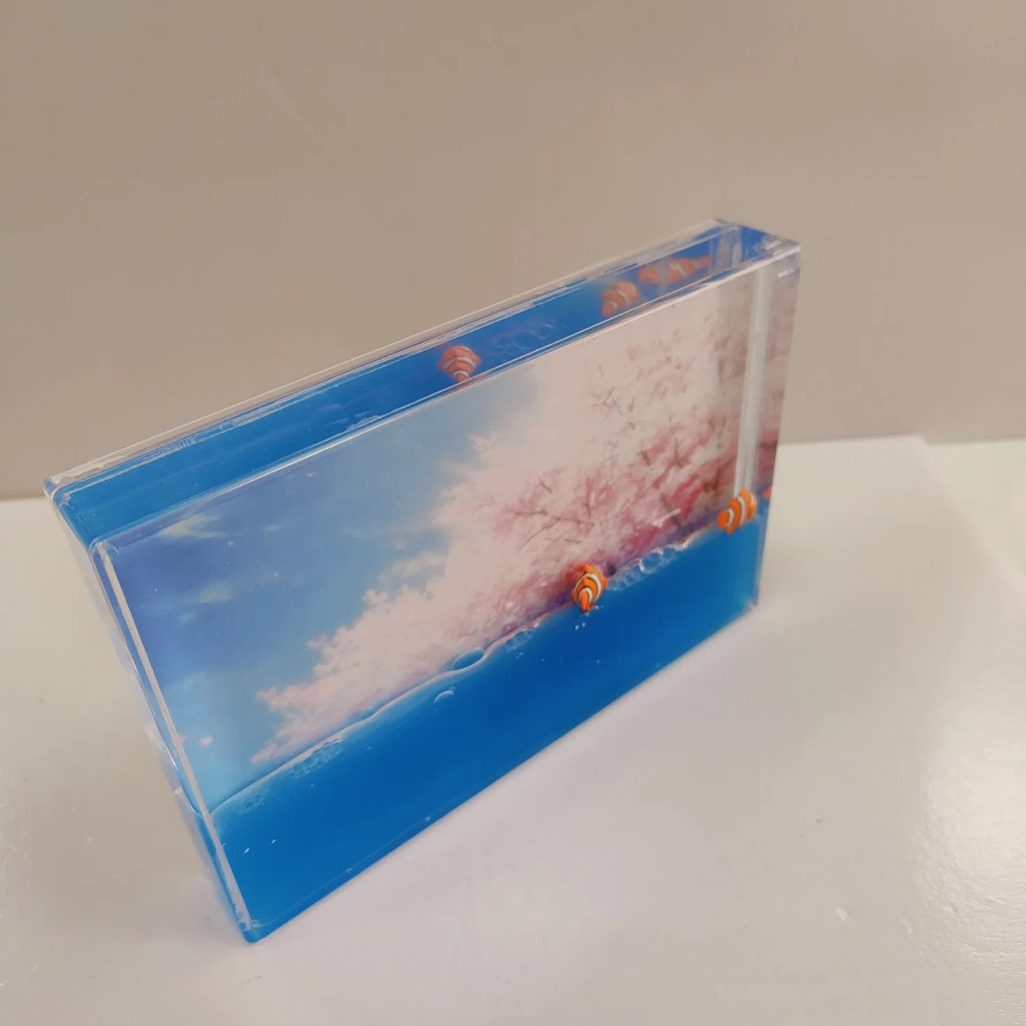 OEM 4*6 Inches Photo Insert 3D Floater Acrylic Liquid Picture Frame