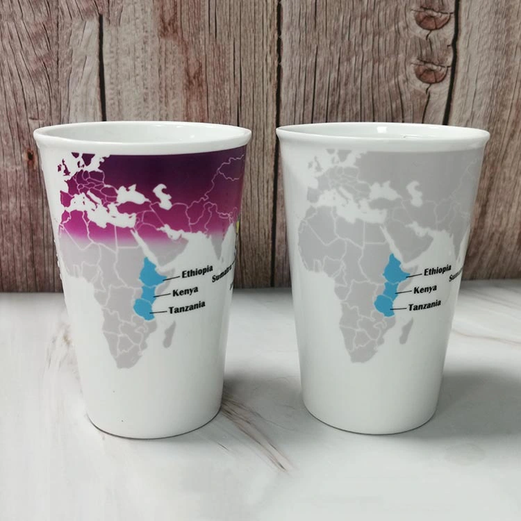 11oz Heat Transfer Coating Color Change Cup Cold & Hot Color Change Ceramic Cup Promotional Gift Cup Cone Cup Customized Logo