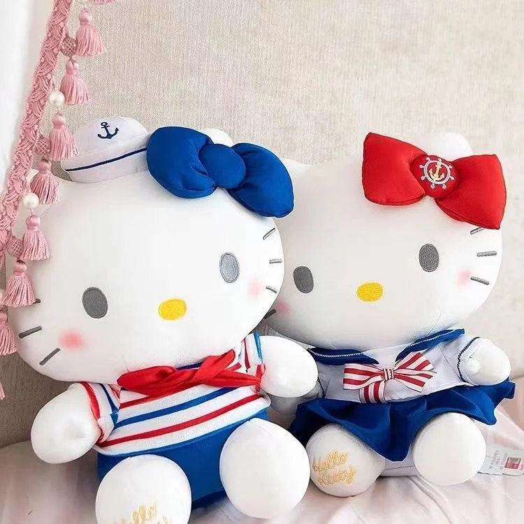 Hellokitty Doll Couple Navy Kt Doll Cat Doll Plush Toy Throw Pillow Birthday Gift