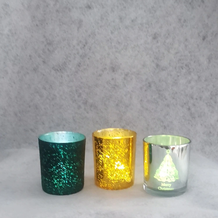 Electroplating Bulk Round Candle Container Glass Candle Jar