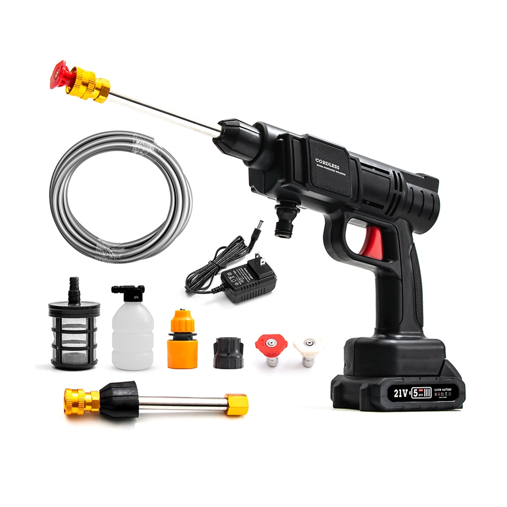 21V Cordless Pressure Car Washer Power Washer Gun Kit for Car Garden Patio Cleaning