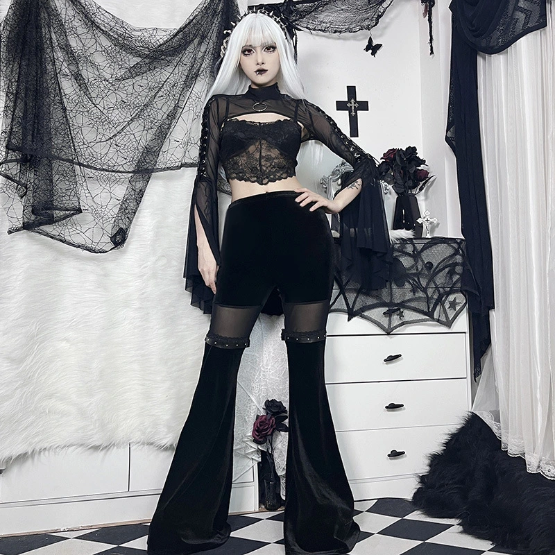 Lady Gothic Punk Black Trouser