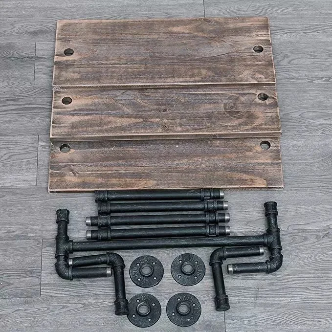 Tubo de pared rústica Industrial estante con toallero perchas para el cuarto de baño