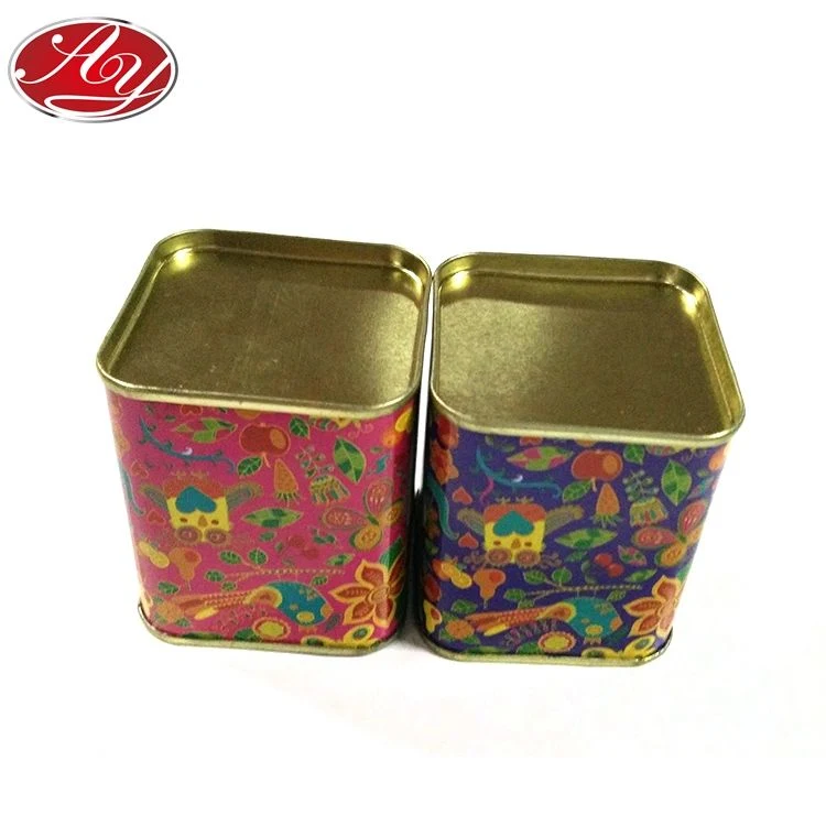 Fruit Tea Coffee Square Candy Food Gift Large Metal Tin Can