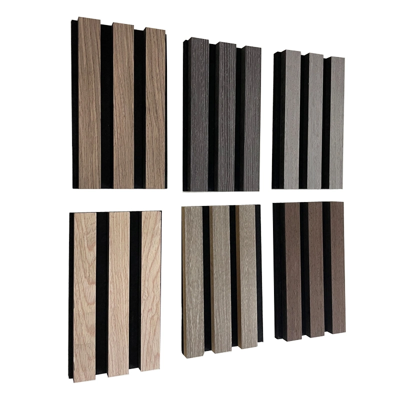 La naturaleza de MDF de chapa de madera rústica de madera fieltro Pet Akupanel panel acústico de la pared de difusión