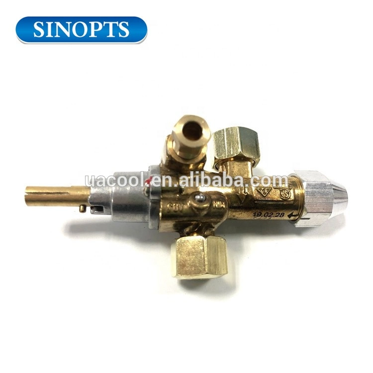 Brass Gas Safety Valve with Nozzle for BBQ Grill Oven Stove