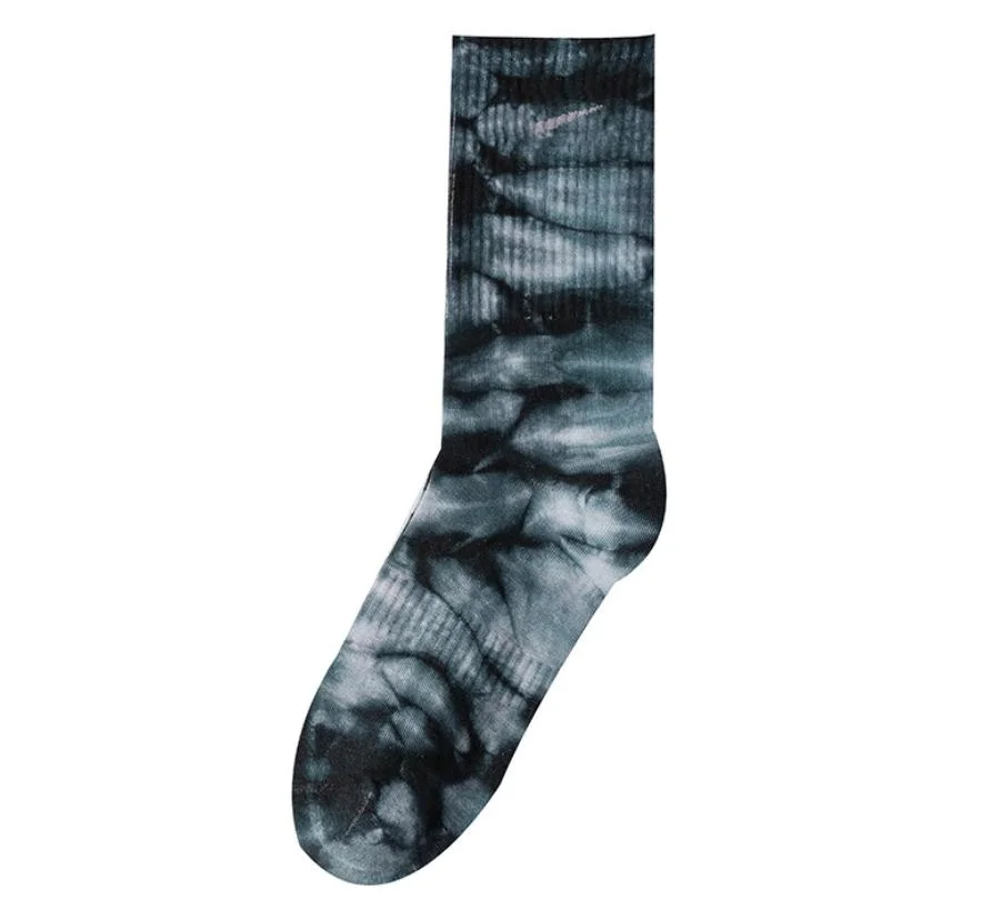 Fashion Funny Colorful Tie-Dye Crew High Tube Sport Socks