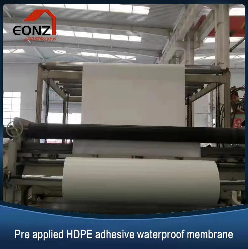 Matériaux de construction de membranes étanches pré-appliquées en HDPE auto-adhésif