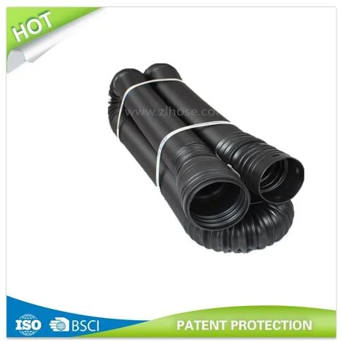 Tuyau de drainage flexible pliable noir pour l'aménagement paysager