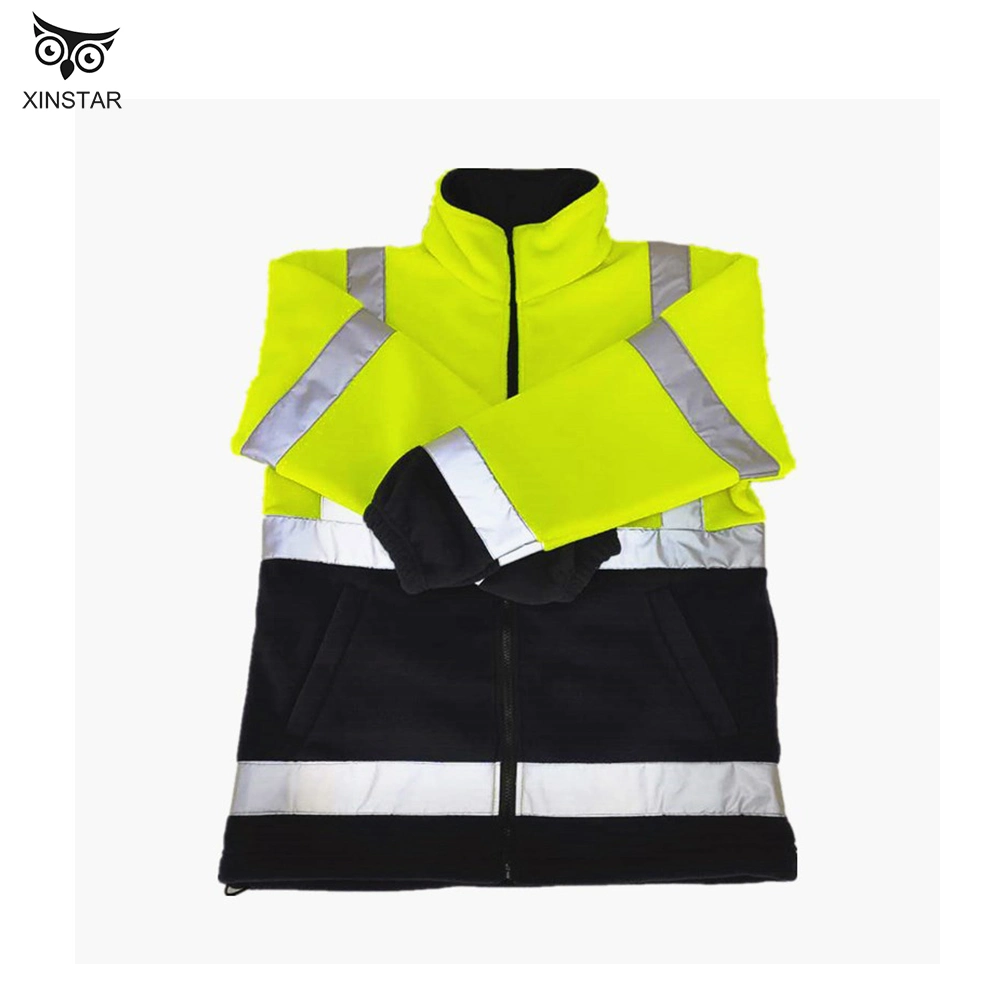 European Standard Thermal Reflective Clothing Polar Fleece Safety Reflective Jacket Outdoor Reflective Warning Clothing