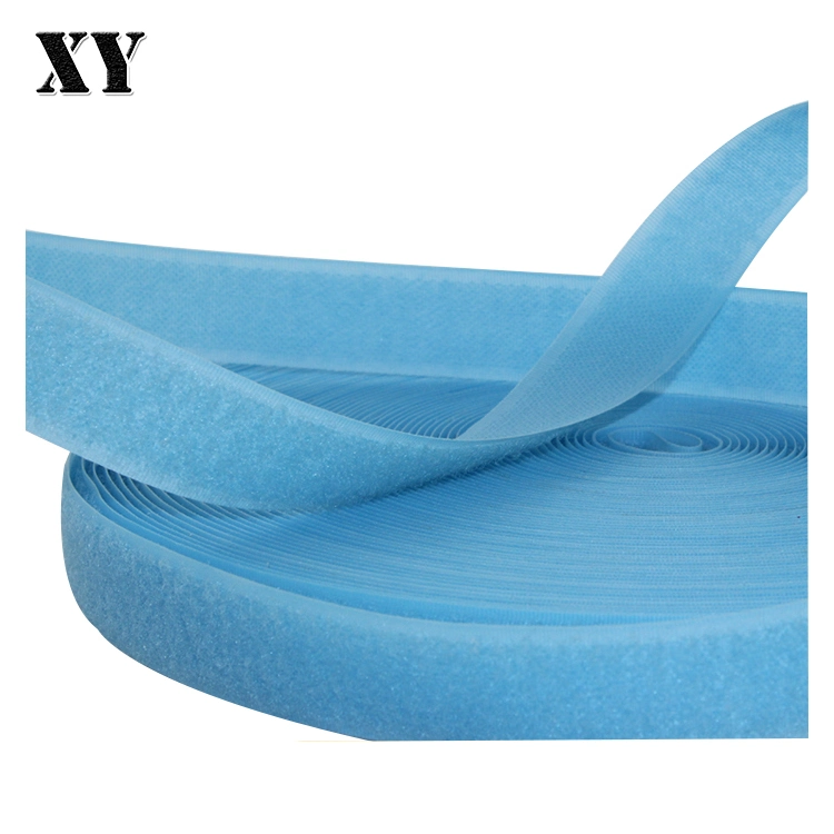 China Textile Accessories of Lake Blue Nylon Hook and Loop for Clothes, Shoes
