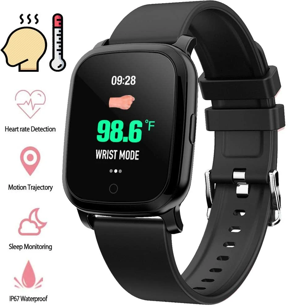 Smart Watch mit Oximeter und Thermometer Fuction, Smart Armband Fitness Tracker für Männer Frauen