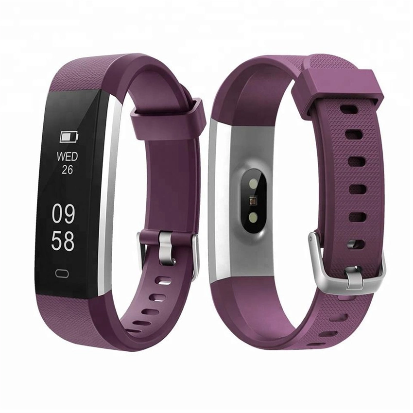 ID115u Pulsera inteligente Delgado resistente al agua Gimnasio Tracker ver con la frecuencia cardíaca podómetro calorías y el sueño Pulsera de Monitor Reloj inteligente con el podómetro