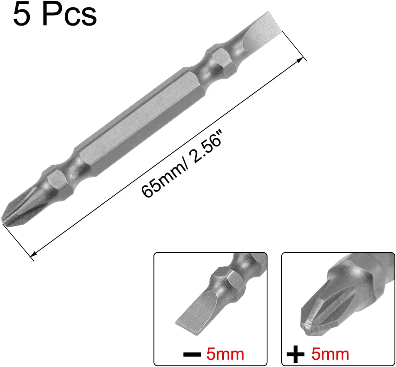 pH2/SL5 Magnetic Double-Ended Screwdriver Bit 1/4" Hex Shank Power Tools