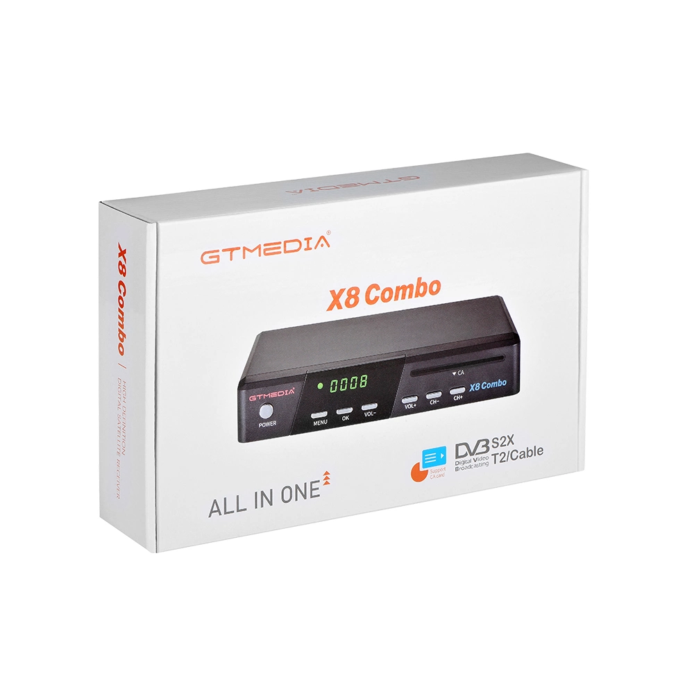 Gtmedia X8 Combo DVB S2X+T/T2/Cable/J. 83b Satellite Receiver Support Ca Card Slot