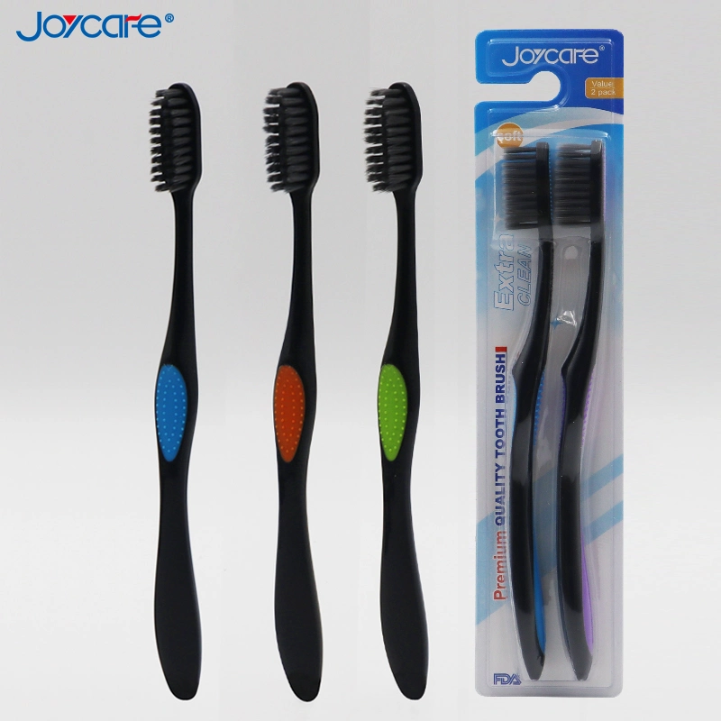 Travel/Home/Hotel Use Adult Toothbrush Oral Care Soft Charcoal Bristles with Tongue Cleaner Toothbrush
