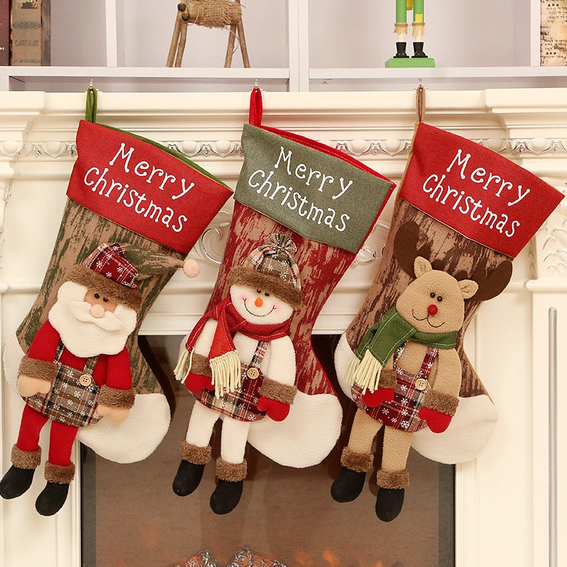 Window Hanging Decoration Gift Bag Christmas Party Decoration Santa Large Christmas Stockings