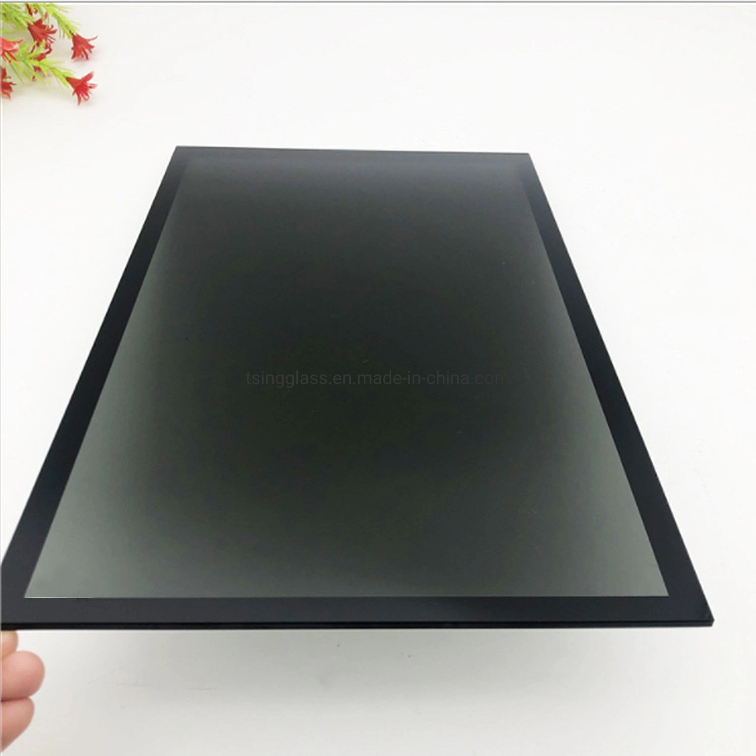 Customized 3mm Colored Grey Tempered Glass Silk Screen Special-Shaped Computer Case Panel Glass