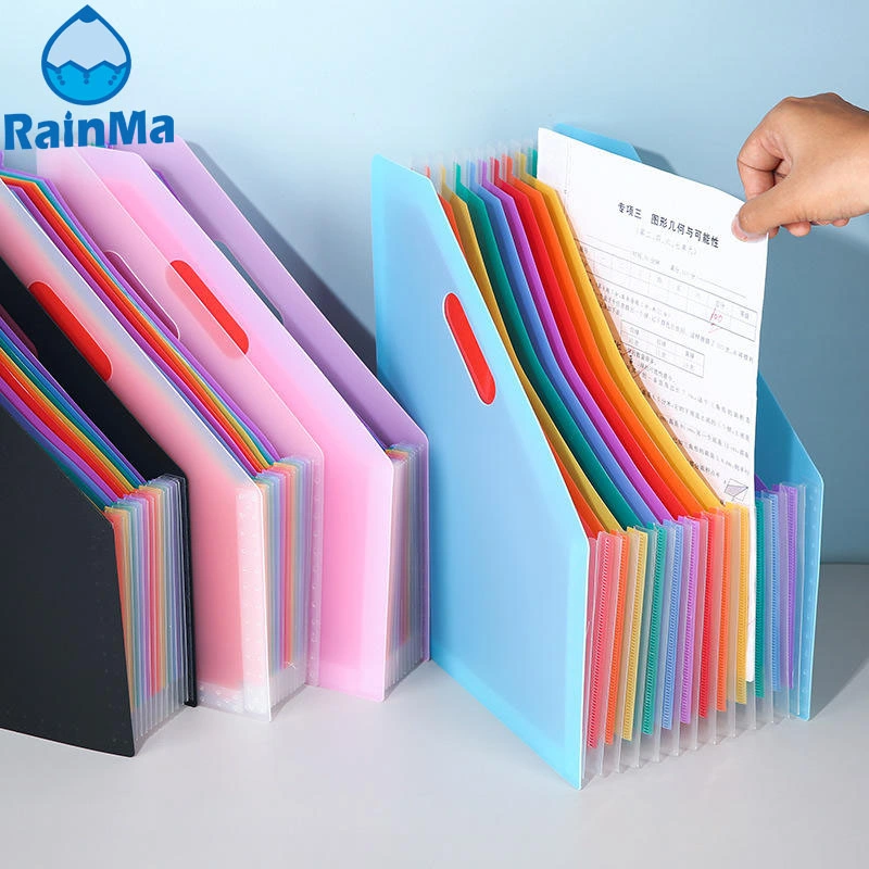 A4 Waterproof PP Color Collapsible Expanding File Folder for Office Organization and 13 Storage Compartments