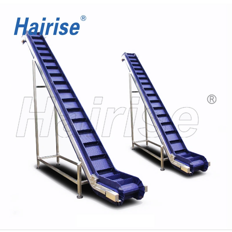 Vertical Inclined Belt Conveyor System with Cleat for Fruits and Vegetables Wtih ISO& CE &FDA Certificate