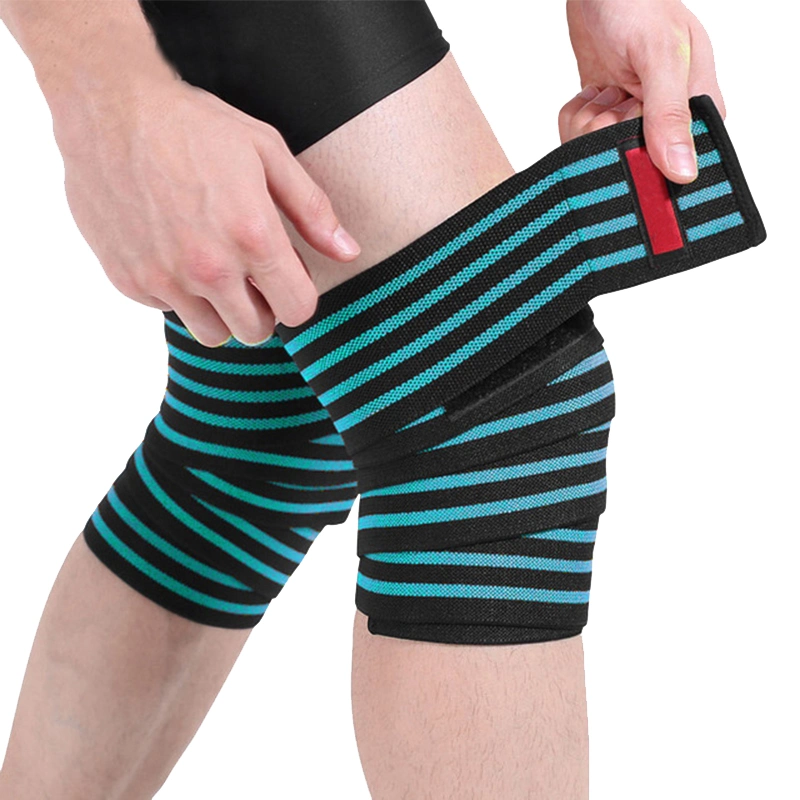 Outdoor Sports Striped Protective Knee Support Bandage Weightlifting Elastic Pressure Bandage Knee Brace