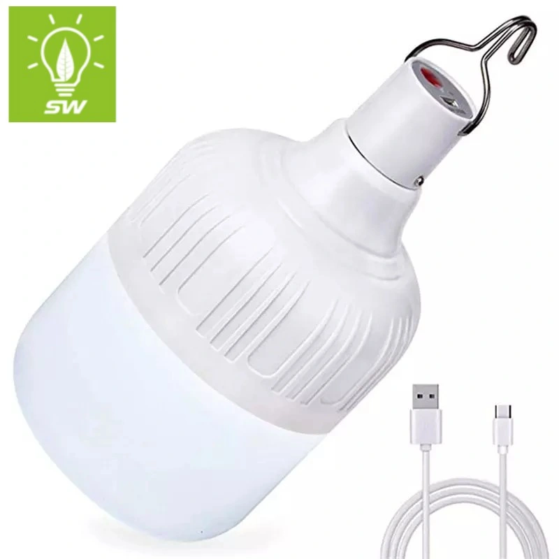 Solar Lamp Rechargeable Bulb Lamp Lighting LED Emergency Light for Home Camping