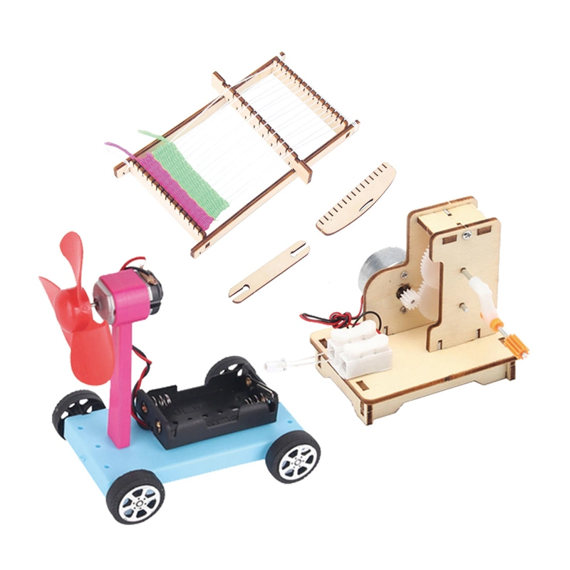 Vapor Física Laboratorio serie viento-Fuerza coche de tejer Loom Generador de mano Kit de experimentos de ciencias de diversión educativa Toy for Kids