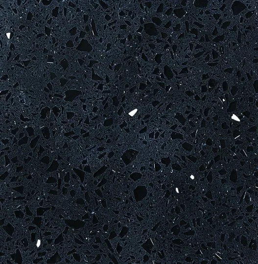 La galaxia de Cuarzo de color negro losa de piedra para cocina