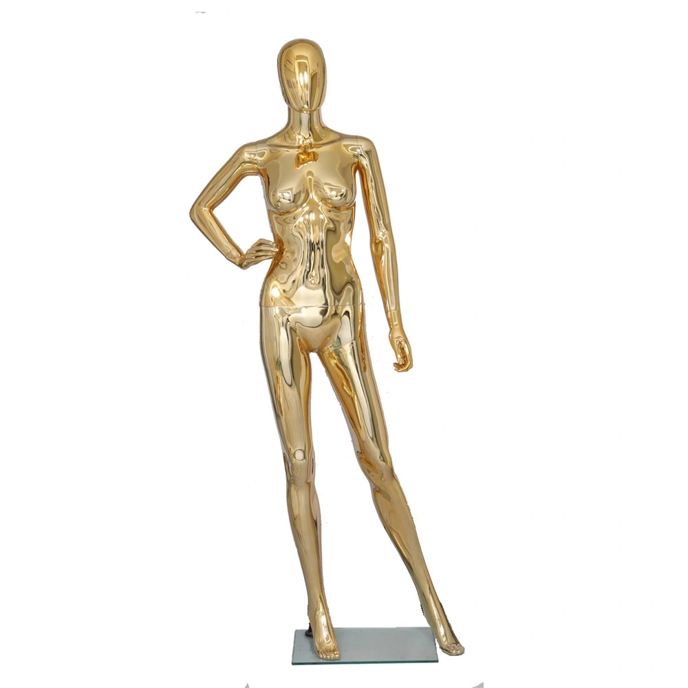 Cloth Display 2019 New Style Golden Chromed Female Mannequin