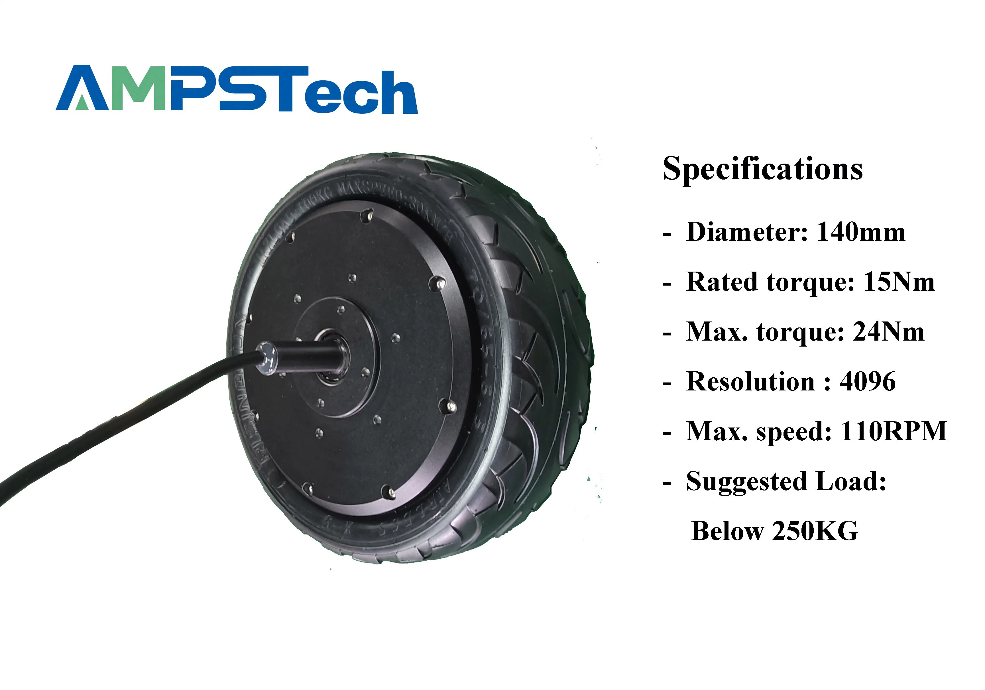 10 Inch 30nm DC Brushless Hub Servo Motor Electric Wheel Motor Waterproof IP67 for Agv, Robot