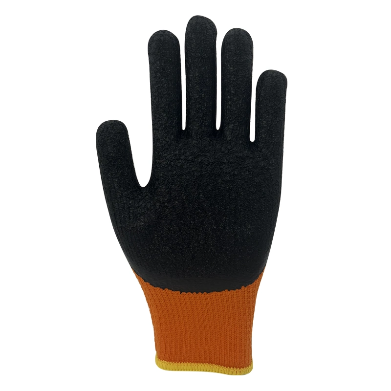 Batch Hair Circle Cotton Latex Creased Rubber Protective Gloves Warm Good Wear and Anti-Slip Work Gloves