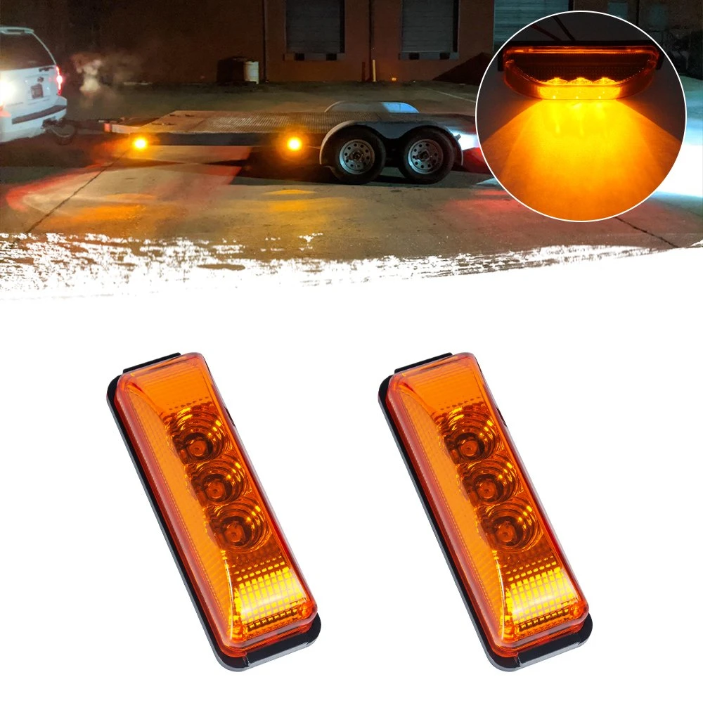 Front Rear LED Side Marker Lights Indicator Lamp with Sealed Surface Mounted