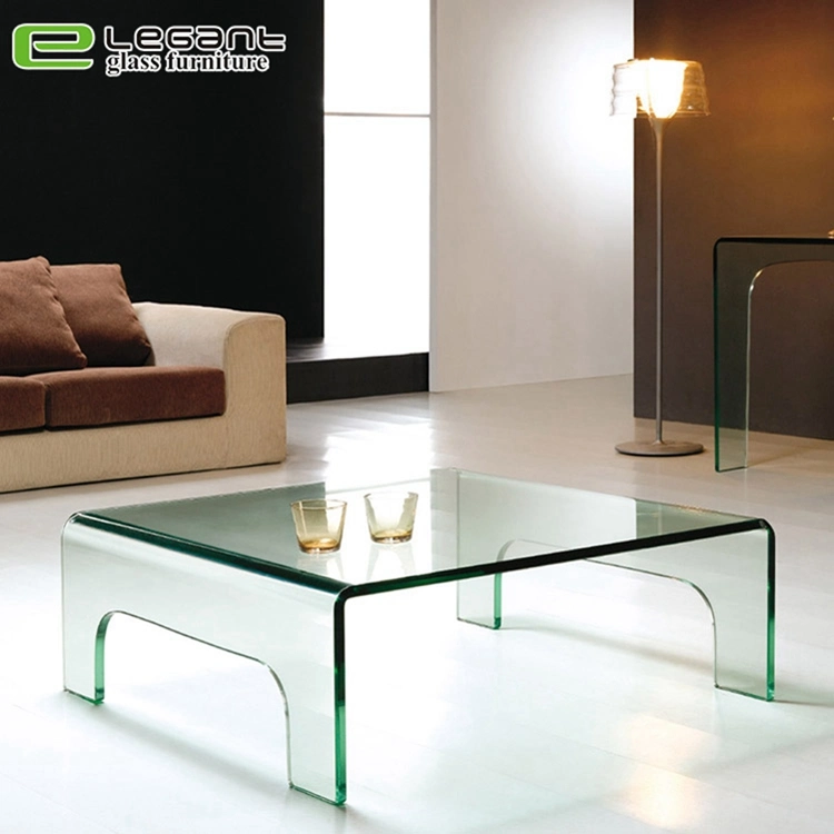 Clear Curved Glass Center Table