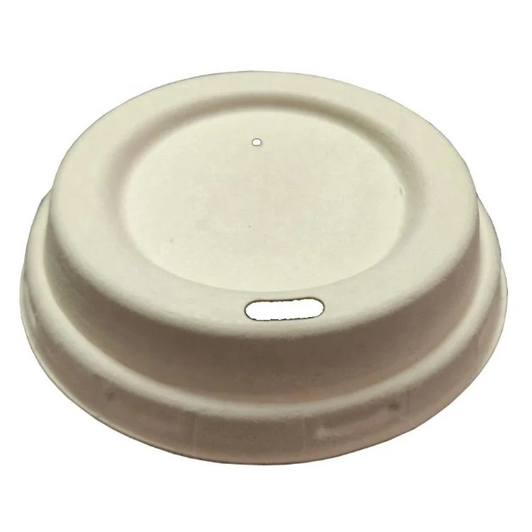 Wholesale/Supplier Dia 90 mm 10oz 12oz 16oz 100%Bio Hot Drinking Sugarcane Bagasse Coffee Cup Lid