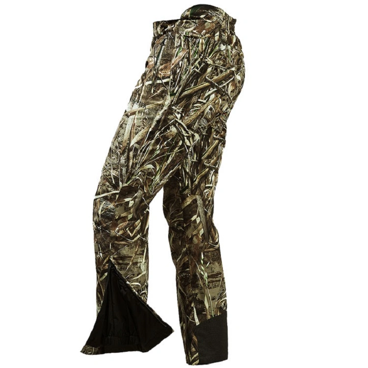 Camo personalizado pantalones caza con cremalleras laterales para la venta